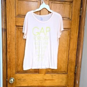 GAP Peach Tee with Green Graphic Tee